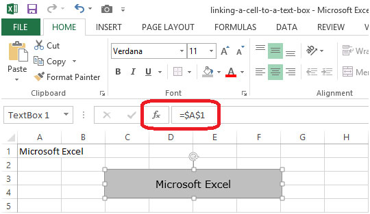 Linking A Cell To A Text Box In Excel 2010 Microsoft Excel Tips From Excel Tip Excel 