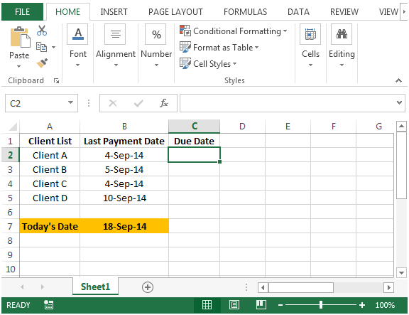 Indicating Due Payments Based On The Current Date In Microsoft Excel 