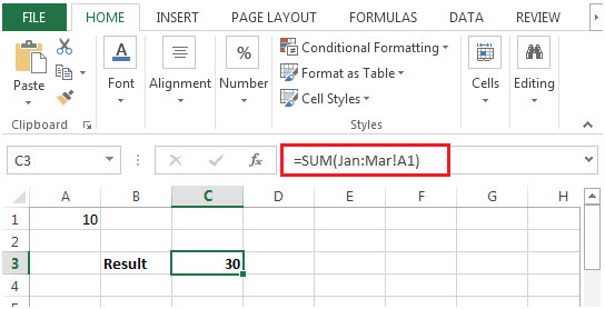 Sum Across Multiple Sheets In Microsoft Excel Microsoft Excel Tips 