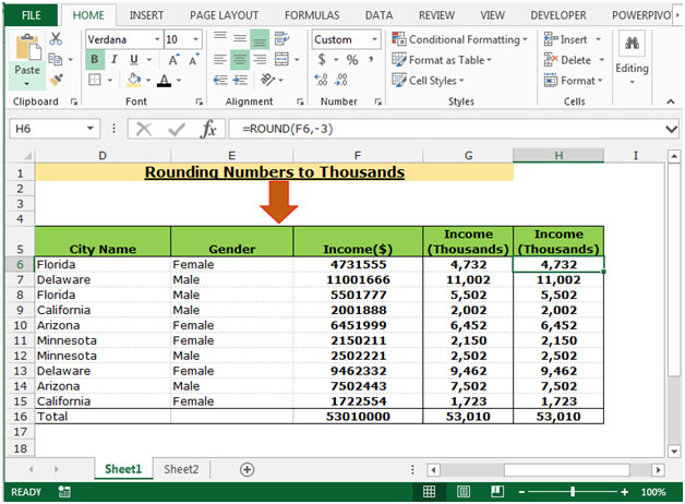 Rounding Numbers To Thousands In Microsoft Excel 2010 Microsoft Excel Tips From Excel Tip 