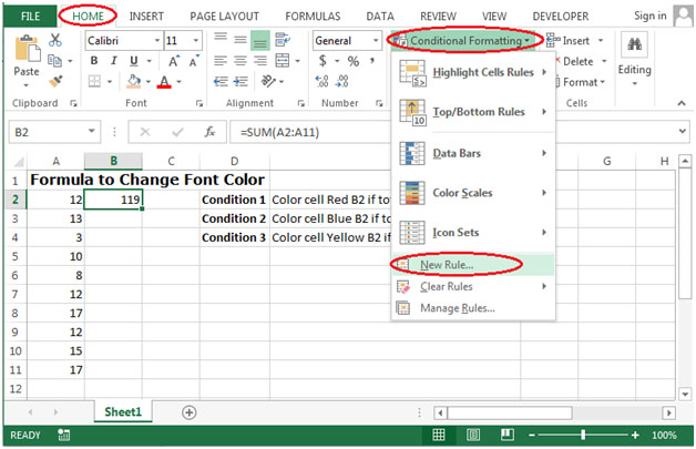 Formula To Change Font Color In Microsoft Excel 2010 Microsoft Excel 