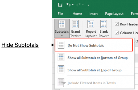 How to Show/Hide Grand totals in Pivot Table Excel