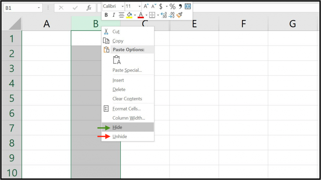 How To Unhide Multiple Columns At Once In Excel