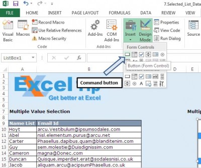 Vba excel multiselect listbox заполнить столбец выделенными элементами