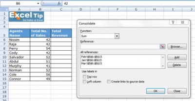 Consolidating Lists in Excel 2007