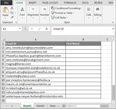 Excel formula to extract the first word in a cell