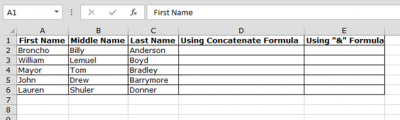 Joining text using formula in Microsoft Excel