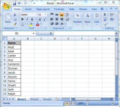 Transposing Cells in Excel 2007