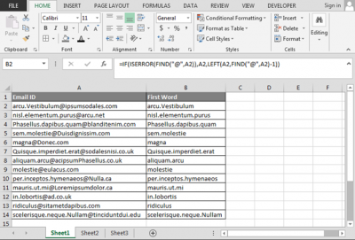 Excel Formula To Extract The First Word In A Cell