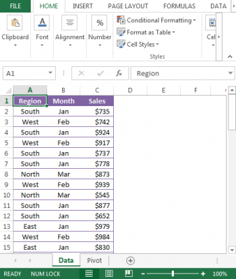 PivotTable Field List Dialog Box in Excel 2007