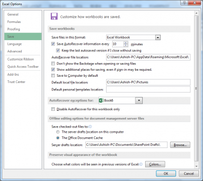 Changing the Default Auto-Save File Location