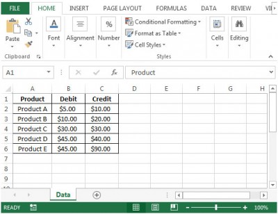 Adding a Running Balance Calculation Column in Microsoft Excel 2010