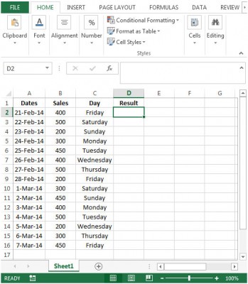 Averaging Sales Totals By Day Of The Week In Microsoft Excel 2010