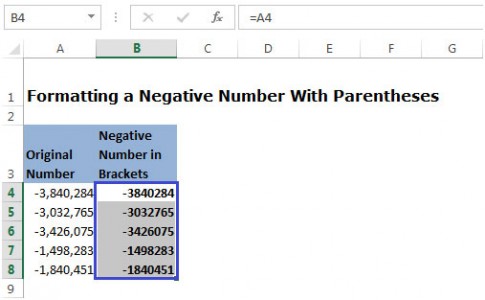 excel format negative percentage parentheses