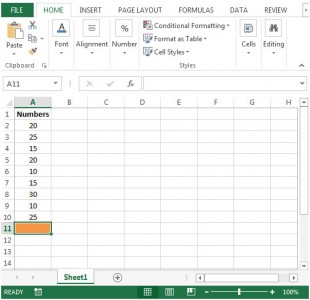 Summing data by selecting cells in Microsoft Excel