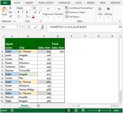 Summing Values from Two Ranges, Based on Two Criteria