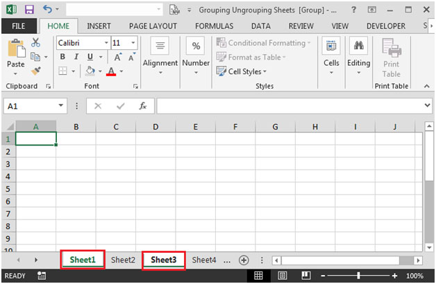 Grouping Or Ungrouping Sheets In Microsoft Excel