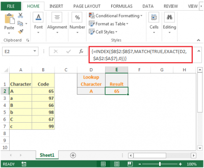 Retrieve Value Using Case-Sensitive 