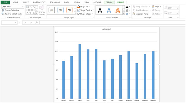 Sizing Charts with the Zoom in Microsoft Excel 2010