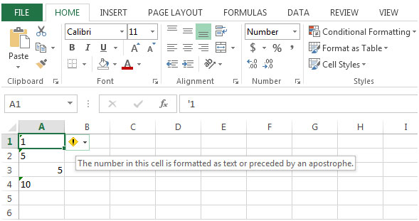 Removing Hidden Apostrophes From Imported Numbers In Microsoft Excel 2010