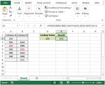 How to use INDEX and MATCH function to Lookup Values in Excel