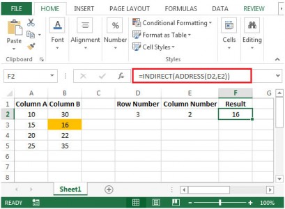 Retrieving Values Using References Based on Row and Column Numbers in ...