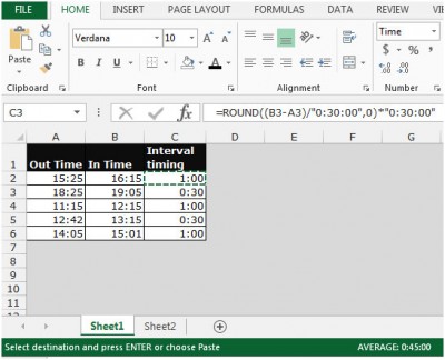 30 minute time intervals openoffice excel