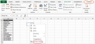 Add Combo Box to a Sheet in Microsoft Excel 2010