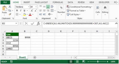 Find the Last Value in Column in Microsoft Excel