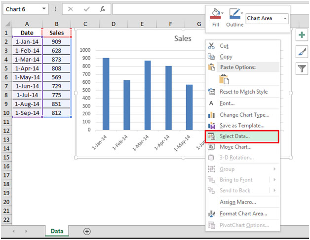 Auto Expanding a Date Type Chart in Microsoft Excel