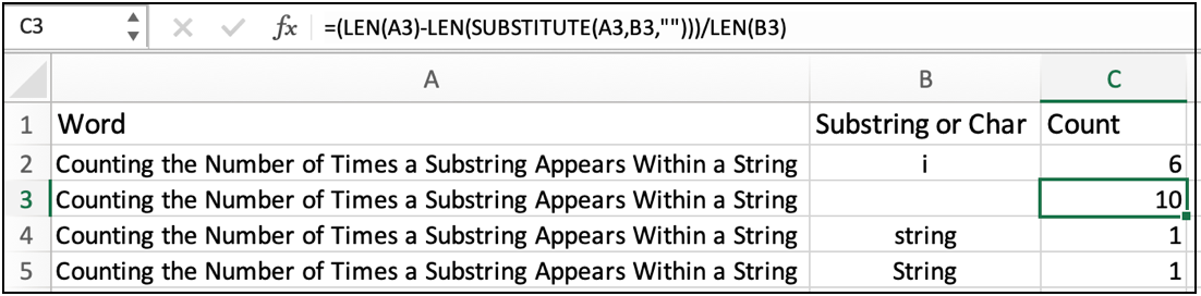 how-to-count-the-number-of-times-a-substring-appears-within-a-string-in-excel