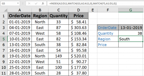 How to Retrieve a value from a reference grid according to index values ...