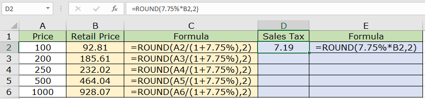 how to calculate gst in excel