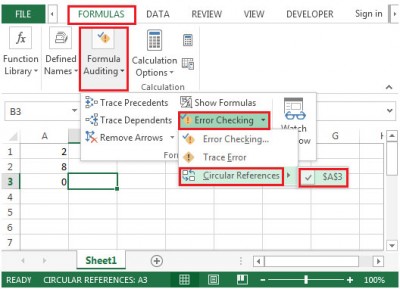 Circular Reference in Microsoft Excel