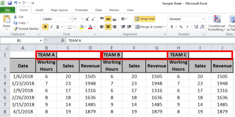 what is the definition merge and center in excel 2010