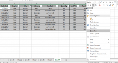 How to Delete only Filtered Rows without the Hidden Rows in Excel