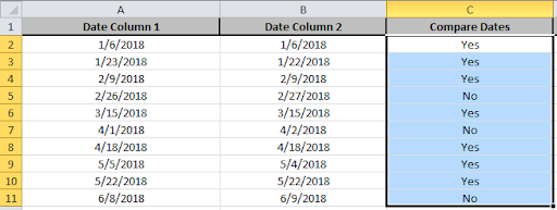 How To Compare Two Dates In Excel Excel Tips