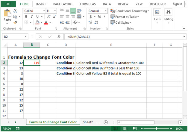 How To Use The FONT Function To Change Font Color In Excel Technology