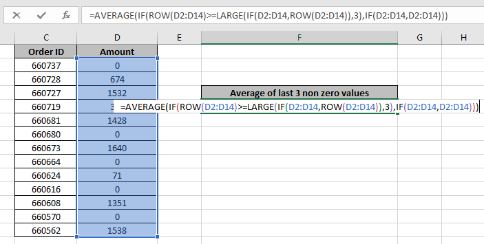 How To Find Average Of The Last 3 Non zero Values In Microsoft Excel 2010