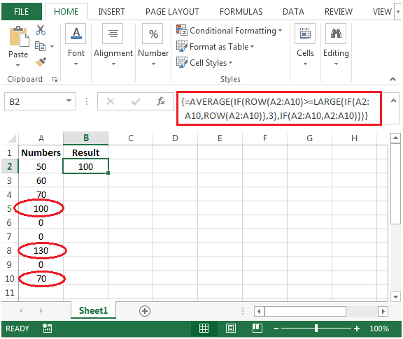 How to Find Average of the Last 3 Non-zero Values in Microsoft Excel 2010