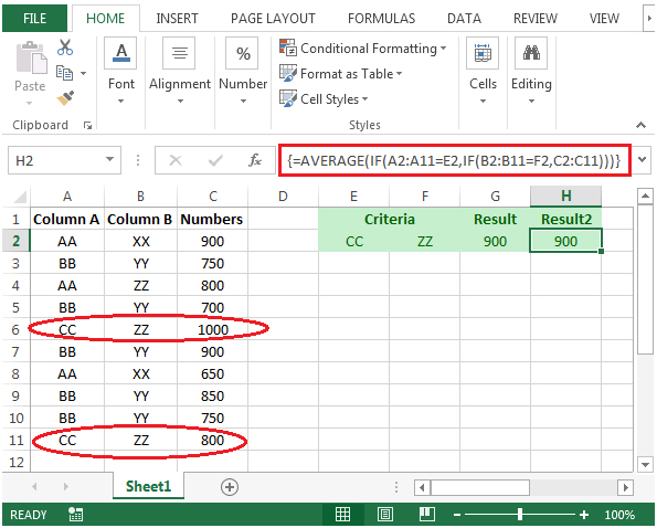 How To Find Average Based On Multiple Criteria In Microsoft Excel 2010 