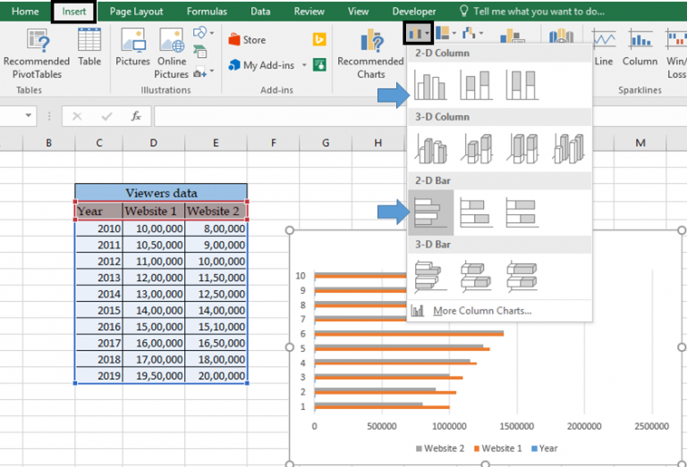 How To Create A Chart Or A Graph In Microsoft Excel