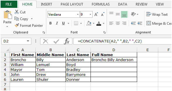 Concatenate Formula in Microsoft Excel | Tips