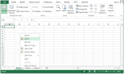 Insert New Sheet in Microsoft Excel 2010