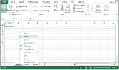 Insert New Sheet in Microsoft Excel 2010