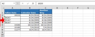 Convert Julian Date To A Calendar Date In Microsoft Excel