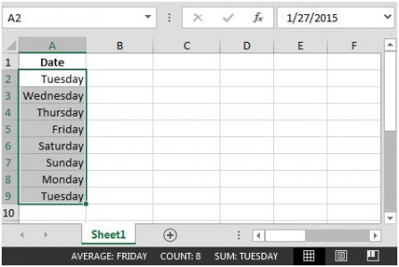 Evaluate Day Of The Week Using Format Cells In Microsoft Excel