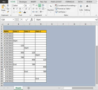 Conditional Format Between First and Last Non-Blank Cells