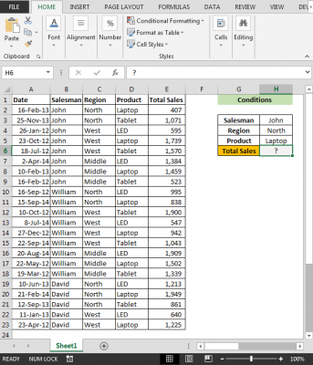 SUMIF Function With Multiple Criteria using VBA in Microsoft Excel