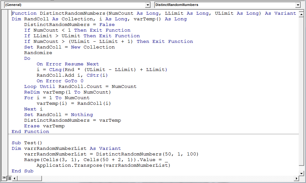 Random Numbers Generator Without Repeat Numbers Using VBA In Microsoft Excel 2013